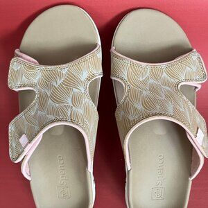 Spenco Women's Kholo Wave Slide Sandal Tan/Pink US8W/ EU39